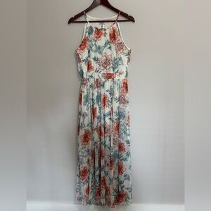 Alexa B Nites Floral Maxi Dress Gown Size 10 Formal Wedding Easter Modest